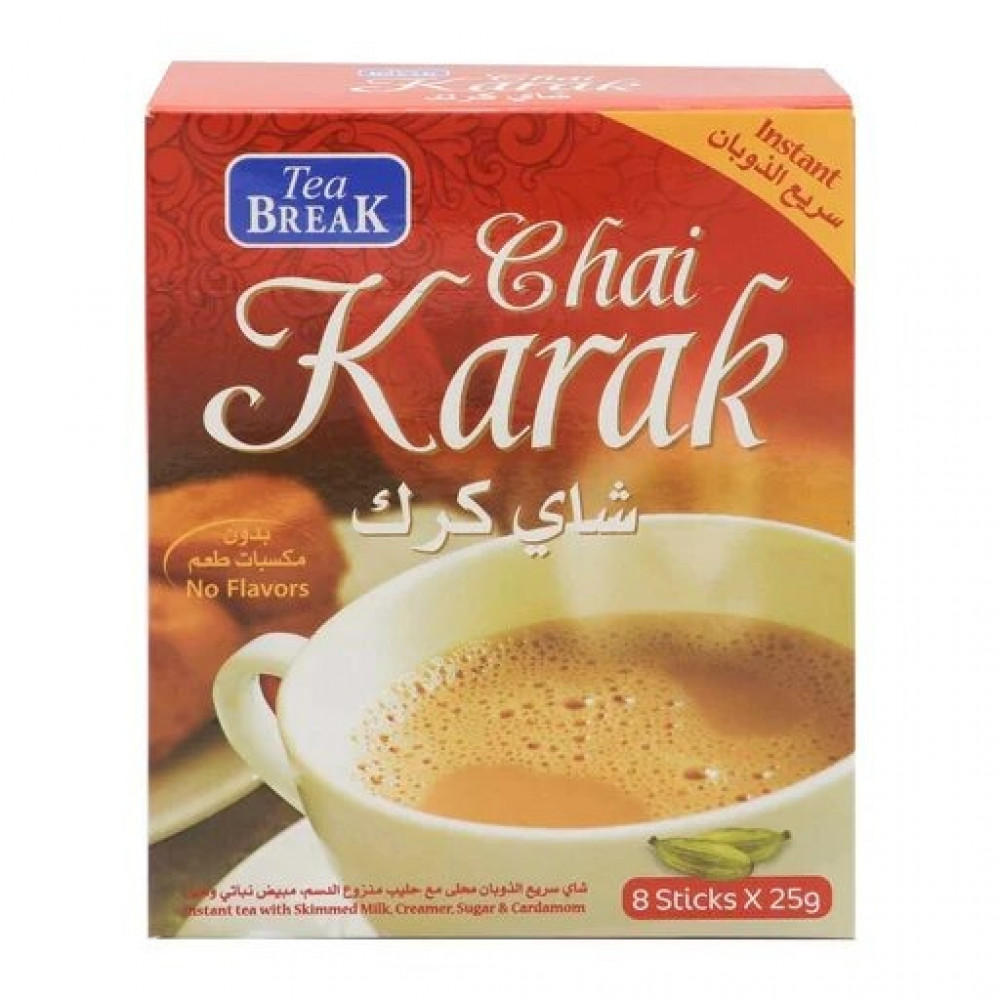 Karak Tea Break Instant Tea Sweetened With Skimmed Milk - 8 Sachets-25gm