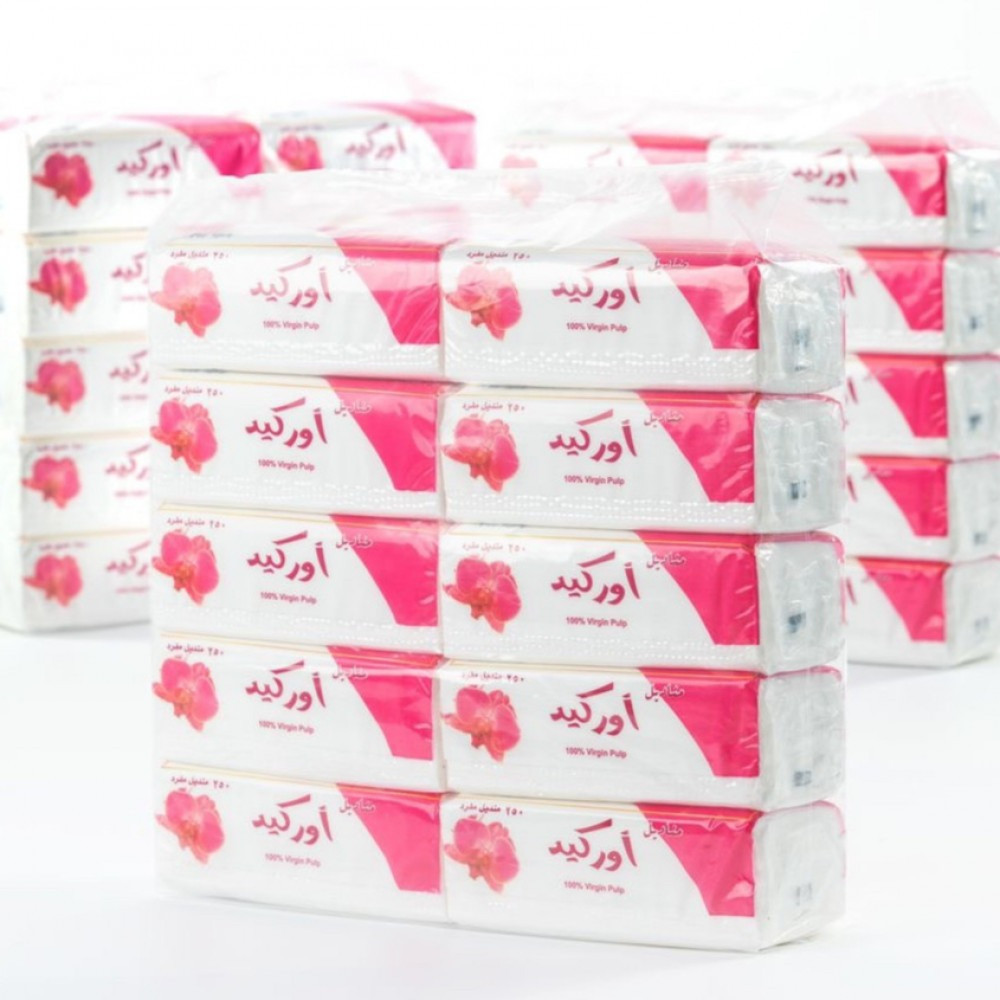 Orchid Facial Tissue Box 250 Single Tissue x 5 Pulls x 50 Packs