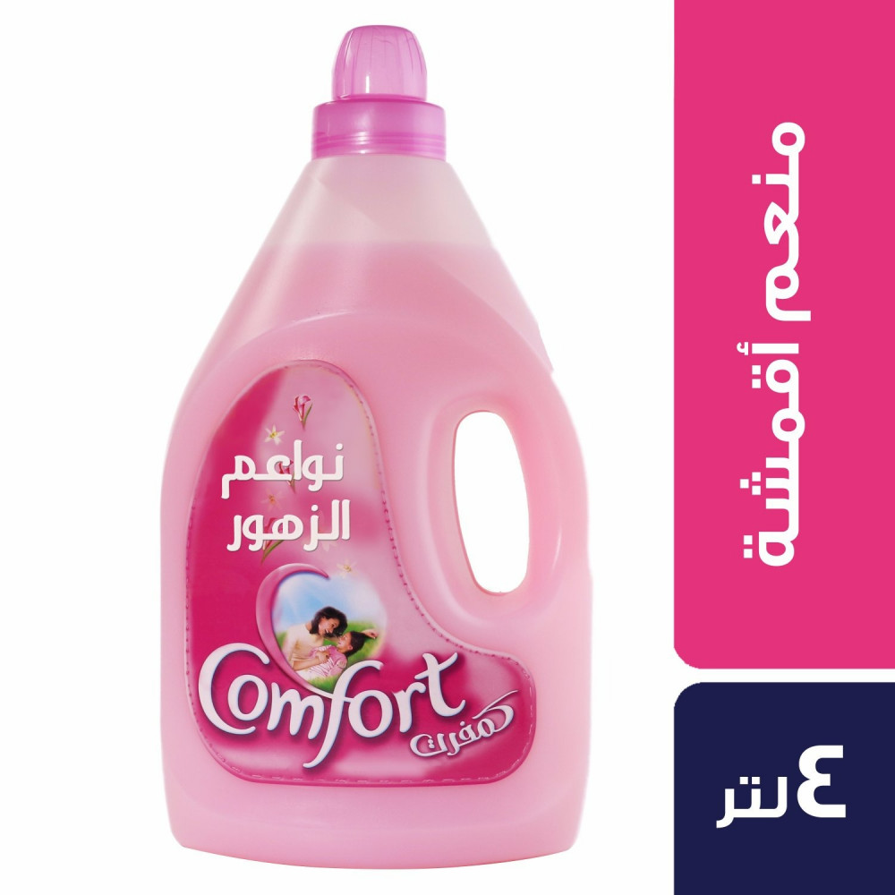 Pink Comfort Fabric Softener, Floral Scent, 4 L*4