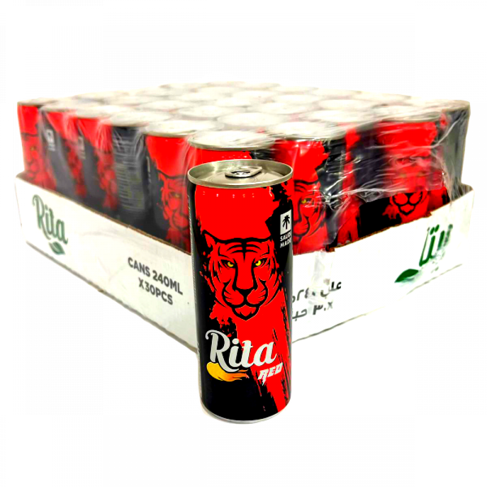 Box of Rita Red Energy Drink 250 ml - 30 packages