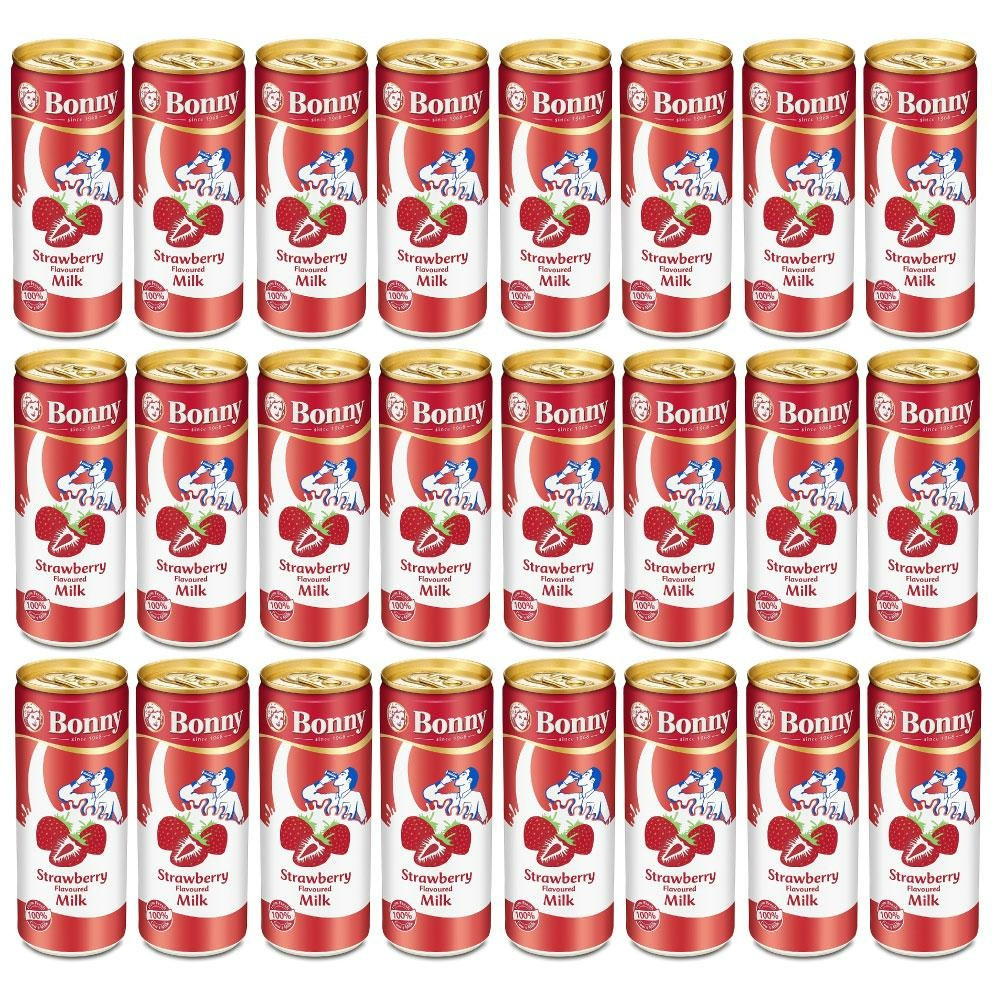 Bonny Long Life Milk Drink - Strawberry Flavor - 24 x 250 ml