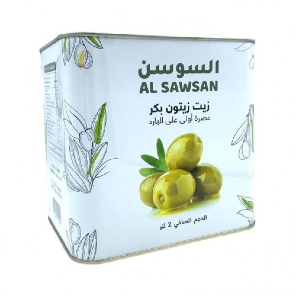 Al-Sawsan olive oil, virgin cans, 2 liters * 8