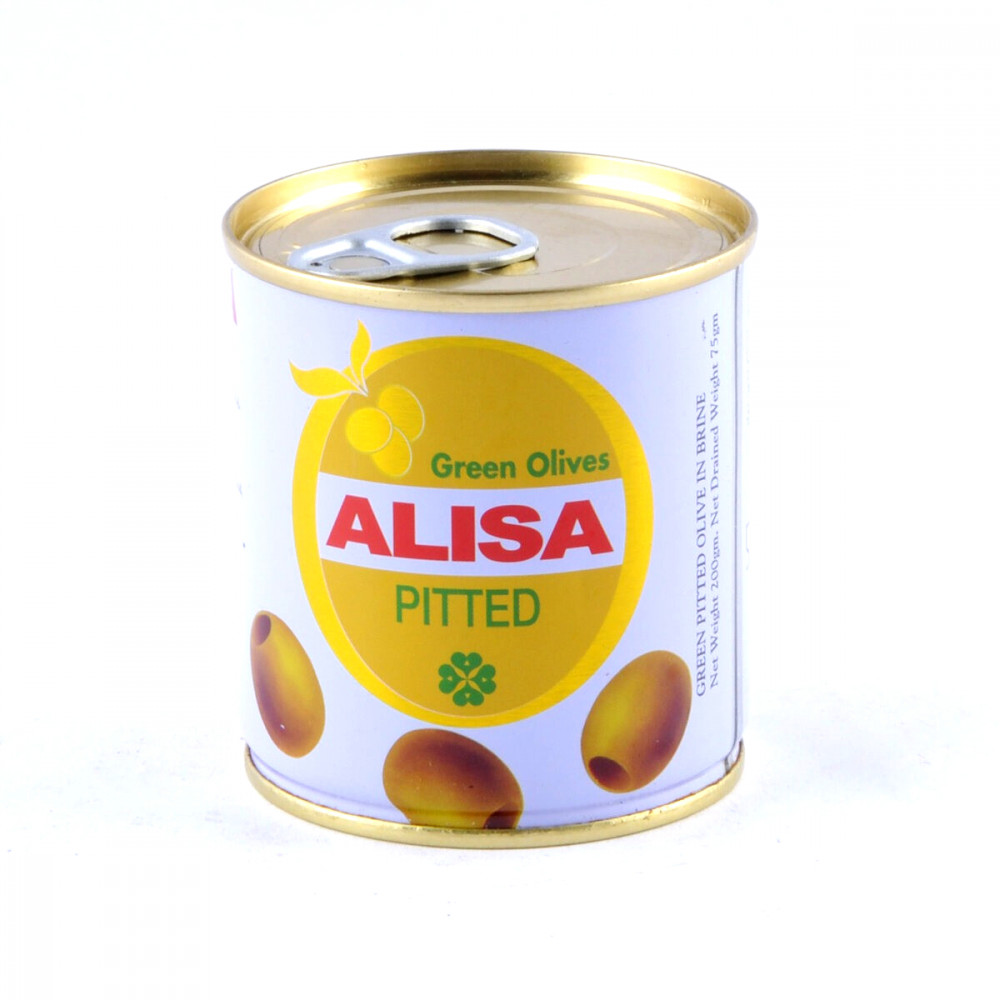 Carton of Elissa green olives without pits, 75 gm x 12 pieces